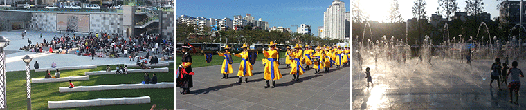 선큰광장, 이벤트 진행, 바닥분수 사진